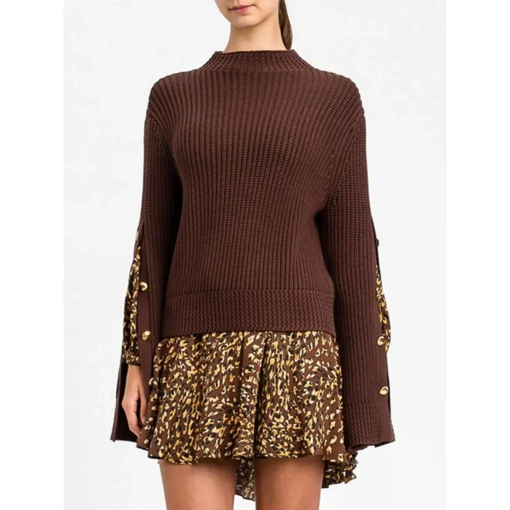 Twinset Women Twinset Viscose Blend Mock Neck Jumper With Metal Buttons